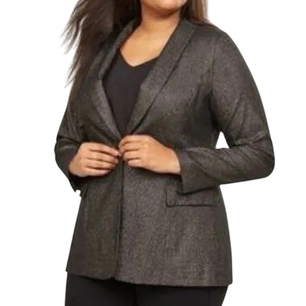 NWT Lane Bryant The Bryant Blazer Black Gold Shimmer Sparkle Blazer Size 24